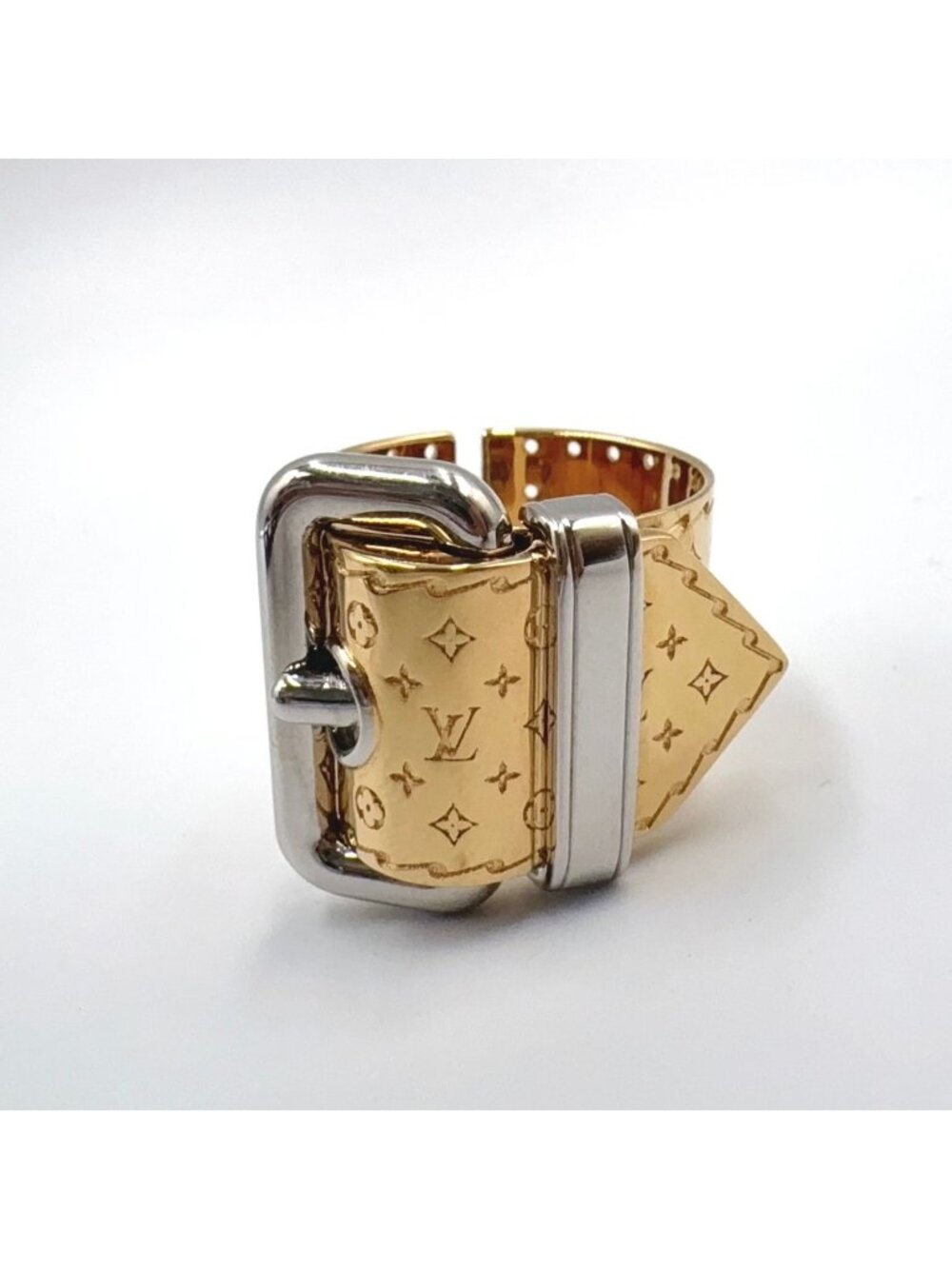 Louis Vuitton Nanogram Gold Plated Silver Ring